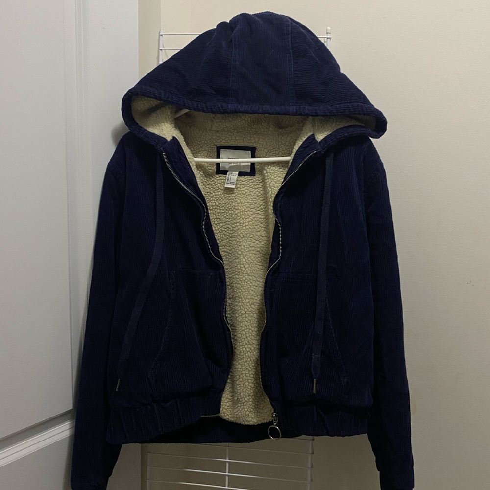 Forever 21 Cream Sherpa Corduroy Jacket